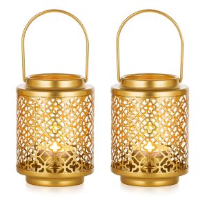 Lumignon en fer forgé, finition dorée, décoratif et raffiné