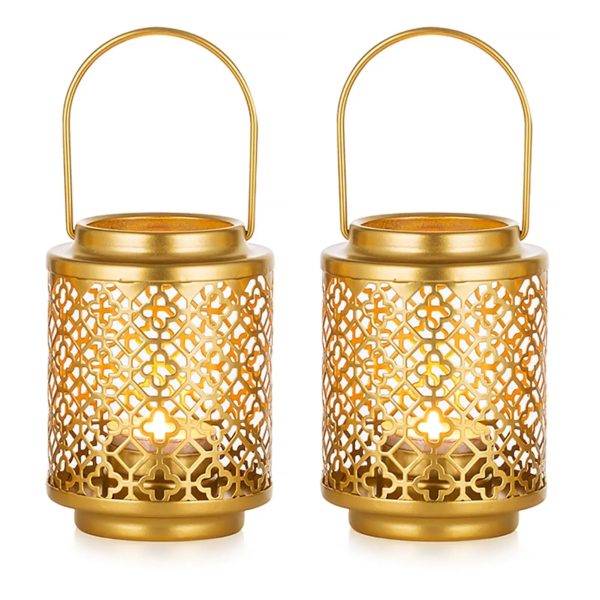 Lumignon en fer forgé, finition dorée, décoratif et raffiné