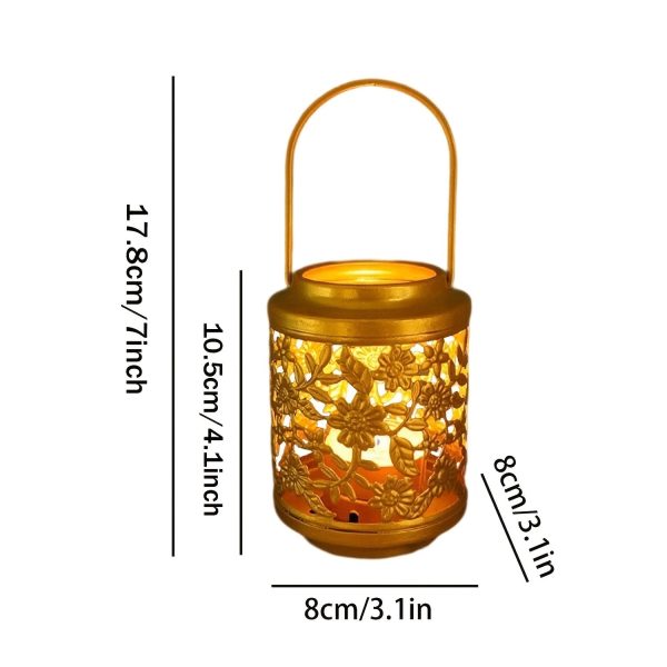 Accessoire de décoration en métal, lumignon doré élégant