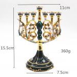 Candélabre Menorah doré, 7 branches pour décoration intérieure