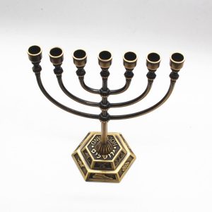Menorah décorative, accessoire de fête en argent