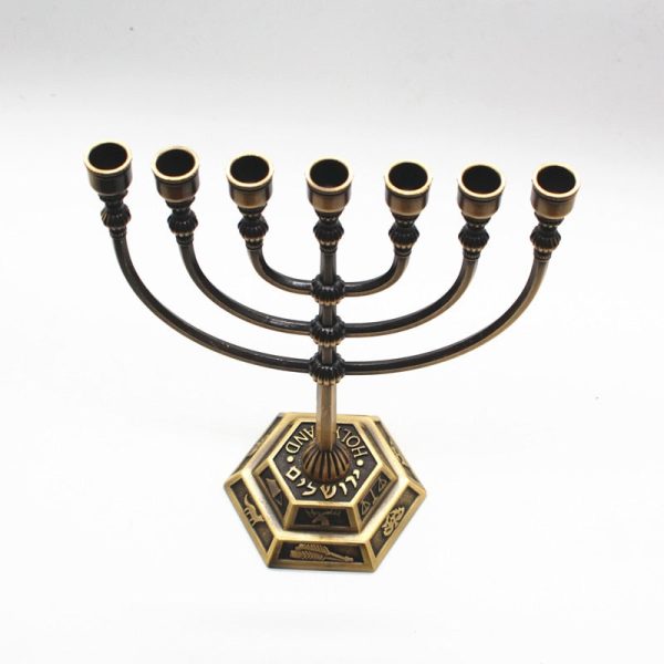 Menorah décorative, accessoire de fête en argent