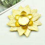 Bougeoir en métal design floral, ensemble de deux pièces