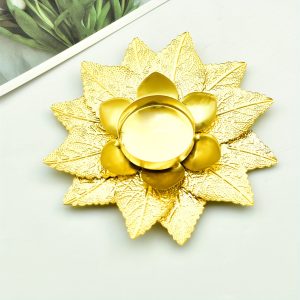 Bougeoir en métal design floral, ensemble de deux pièces