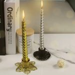 Bougeoir doré pour bougies de petite taille