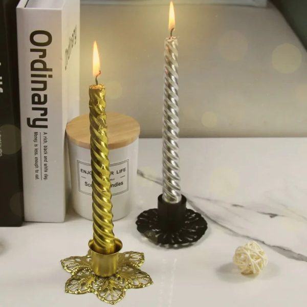 Bougeoir doré pour bougies de petite taille