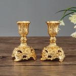 Petit bougeoir en fer forgé ancien, pack de 2