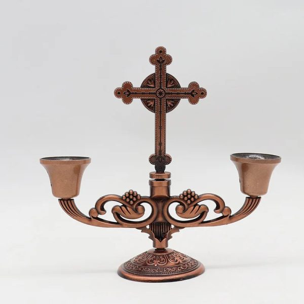Élégant porte bougie croix pour décoration intérieure