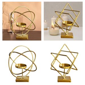 Bougeoir Doré avec design géométrique élégant