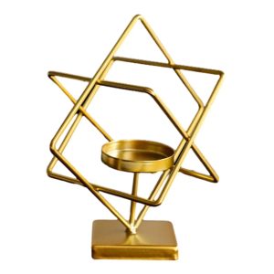 Bougeoir en forme géométrique doré