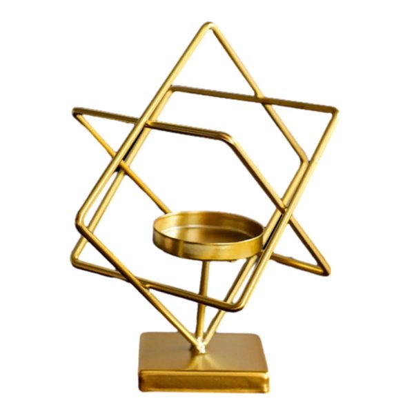 Bougeoir en forme géométrique doré