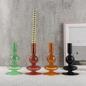 Verre coloré, bougeoir élégant pour décoration