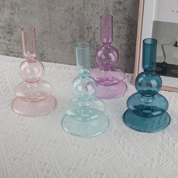 Petit accessoire en verre coloré pour bougies