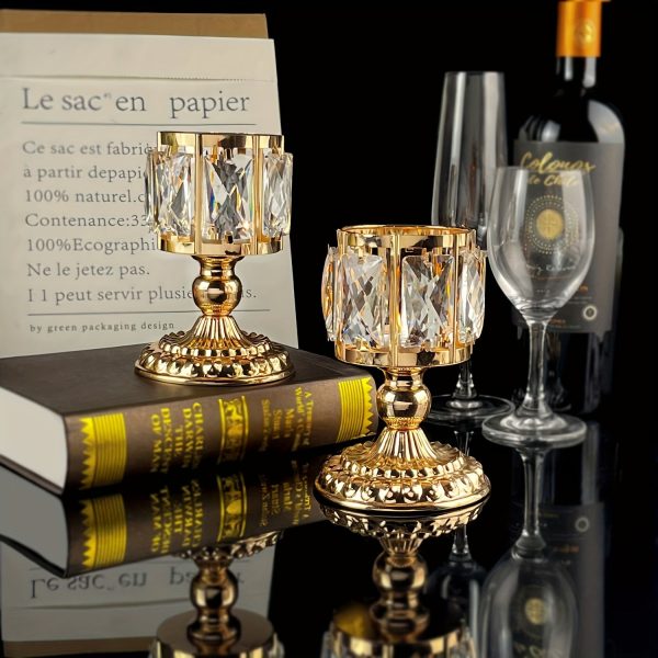 Petit photophore doré Art Déco x2