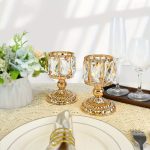 Photophore décoratif en métal doré