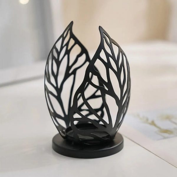 Photophore décoratif noir pour une ambiance chaleureuse