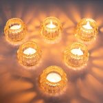 Photophore rond en verre, idéal pour bougies