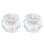 Élégant photophore en verre, ambiance chaleureuse