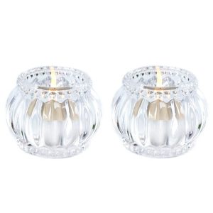 Élégant photophore en verre, ambiance chaleureuse