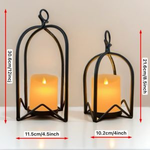 Accessoire de décoration : photophore noir en duo