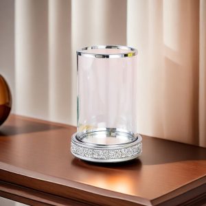 Photophore Argenté en Verre x2