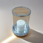 Set de 2 photophores en verre argenté