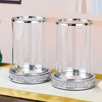 Photophore verre design argenté pour intérieur