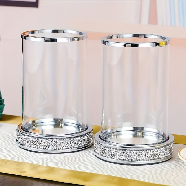 Photophore verre design argenté pour intérieur