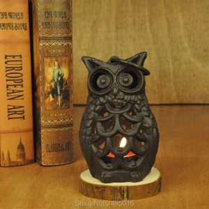 Photophore en métal Hibou, accessoire d'éclairage intérieur