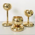 Photophore Boule Dorée en métal fer forgé