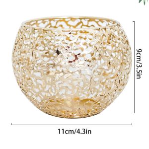 Accessoire décoratif en métal, photophore or classique