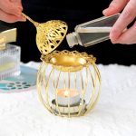 Photophore brûleur oriental en métal et fer forgé