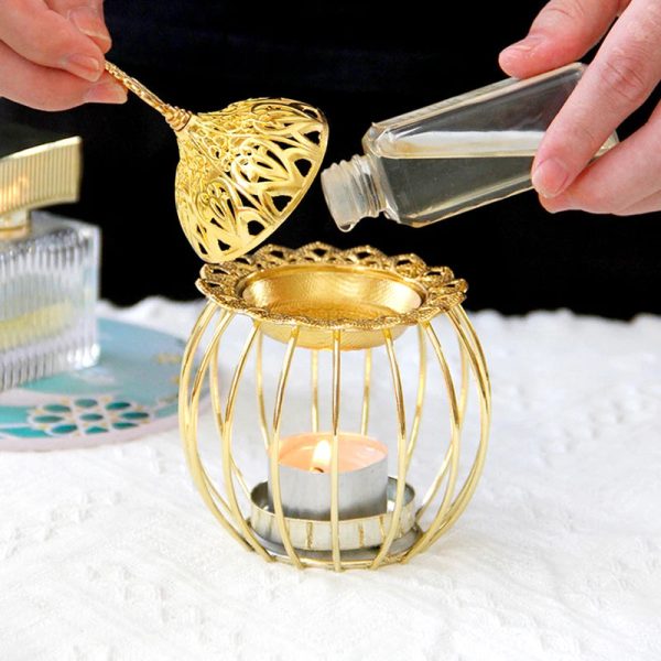 Photophore brûleur oriental en métal et fer forgé