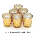 Centre de table photophore doré pour événements