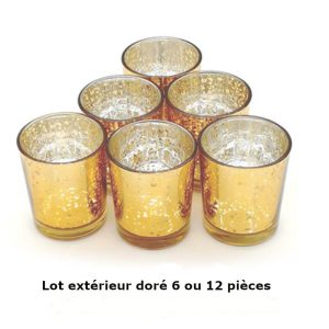 Centre de table photophore doré pour événements