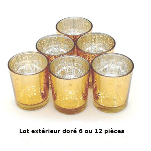 Centre de table photophore doré pour événements