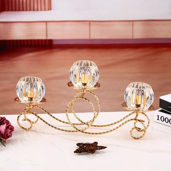 Photophore en verre et cristal, design moderne pour bougies