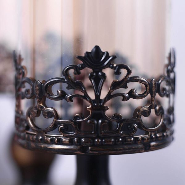 Photophore en fonte, design dentelle raffinée