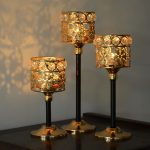 Photophore Doré Art Déco élégant en ensemble de 6 pièces