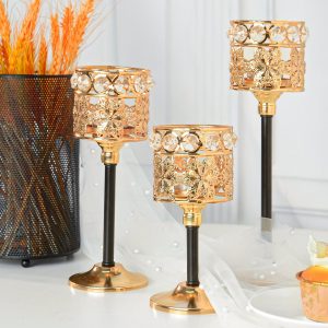 Photophore doré au style raffiné pour une ambiance chic