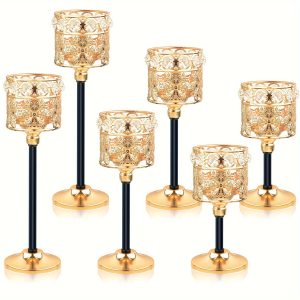 Élégant photophore doré, parfait pour la décoration intérieure