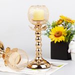 Photophore Doré Boule Métal en fer forgé