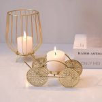 Photophore Doré - Cariole élégant et décoratif