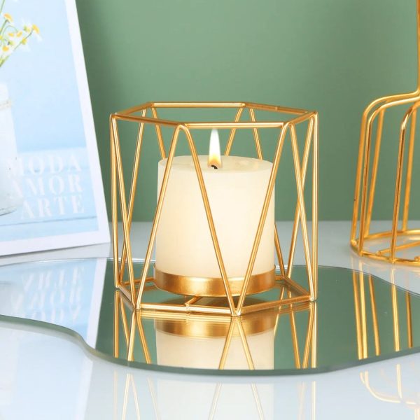 Photophore doré design unique pour intérieur