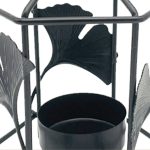 Élégant photophore doré inspiré de la feuille de Ginkgo