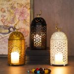 Photophore doré marocain élégant