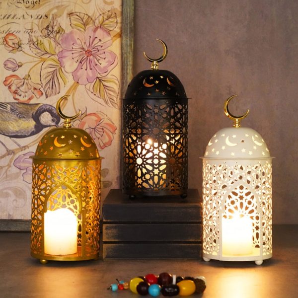 Photophore doré marocain élégant