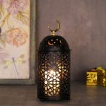 Photophore marocain en métal doré décoratif