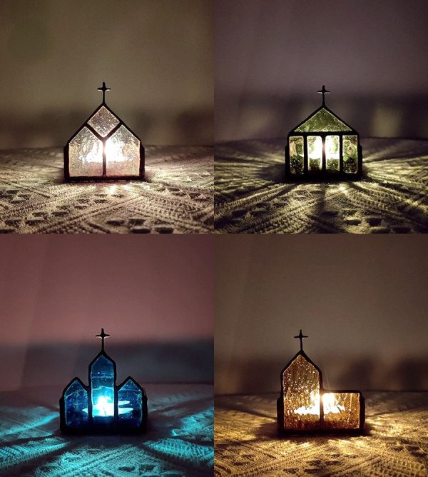 Porte bougie vitrail inspiré de la spiritualité