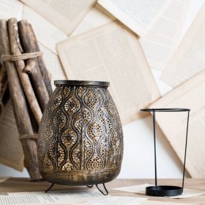 Jarre Orientale noire pour éclairage d'ambiance unique